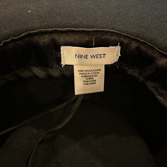 NWOT Nine West Women\'s Wool Felt Telescope Floppy Hat One Size Black‌‌‌‌‌‌‌